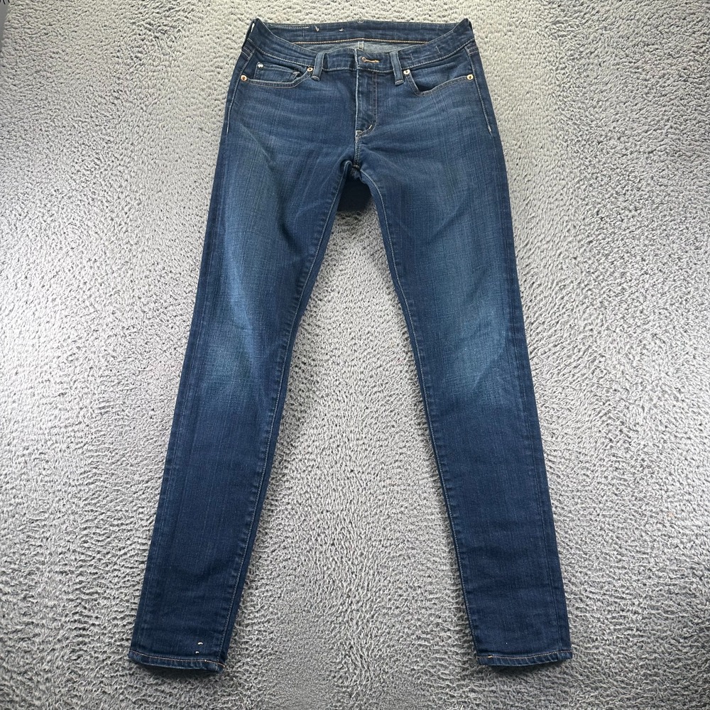 Ralph Lauren Jeans Womens 28x32 Blue Cotton Denim Skinny Workwear Faded Stretch